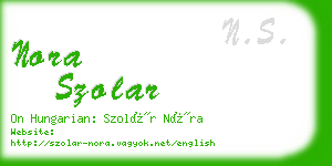 nora szolar business card